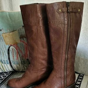 Leather Franco Sarto Tall Equestrian Boots Size 8.5 Excellent Condition